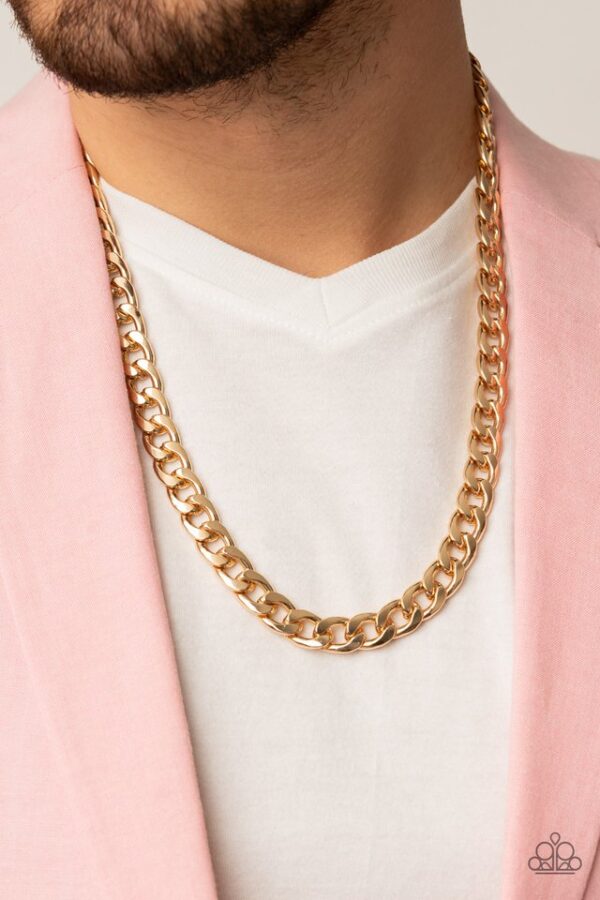 Paparazzi Necklace ~ Knockout Champ - Gold