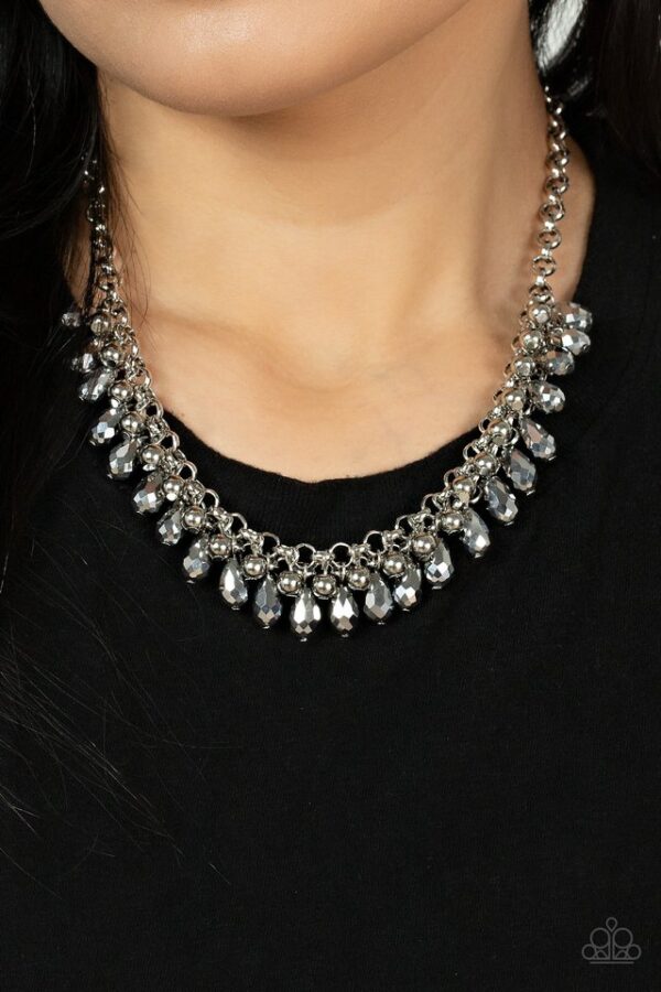 Paparazzi Necklace ~ Metro Monarchy - Silver