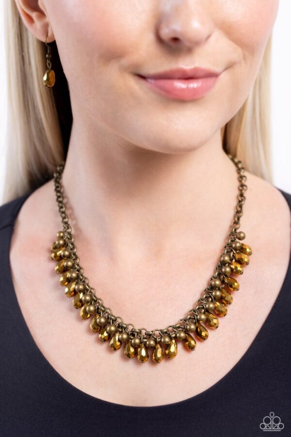 Paparazzi Necklace ~ Metro Monarchy - Brass