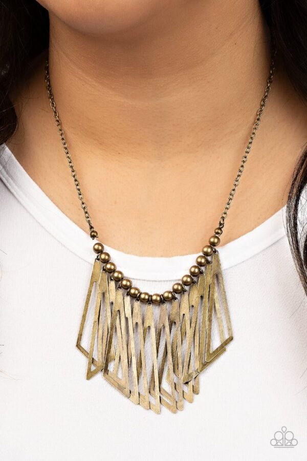 Paparazzi Necklace ~ Industrial Jungle - Brass