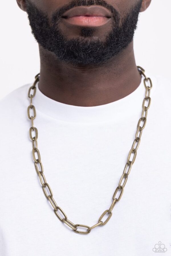 Paparazzi Necklace ~ Urban Quarterback - Brass