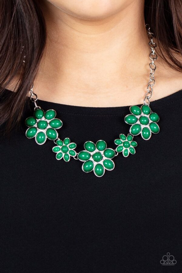 Paparazzi Necklace ~ Flamboyantly Flowering - Green