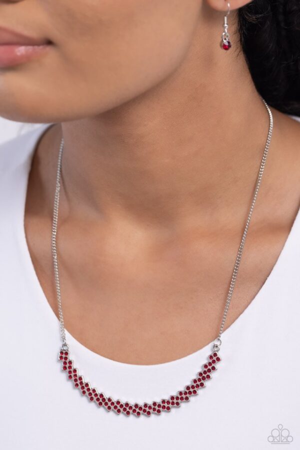 Paparazzi Necklace ~ Dicey Demure - Red