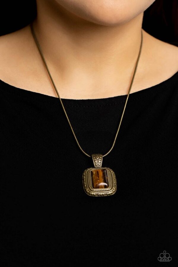 Paparazzi Necklace ~ Right Hand TALISMAN - Brass