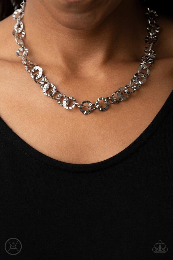 Paparazzi Necklace ~ Rebel Grit - Silver