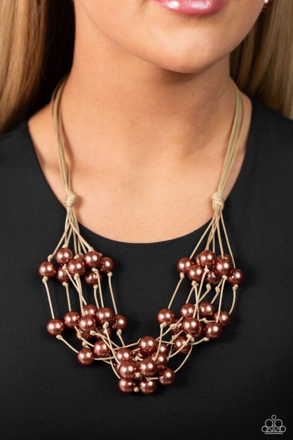 Paparazzi Necklace ~ Yacht Catch - Brown