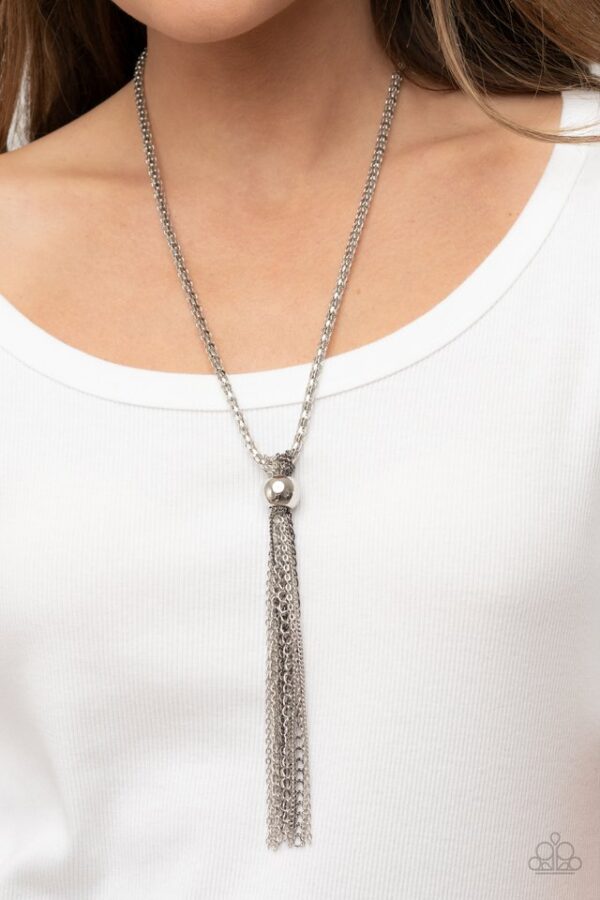 Paparazzi Necklace ~ Metallic MESH-Up - Silver