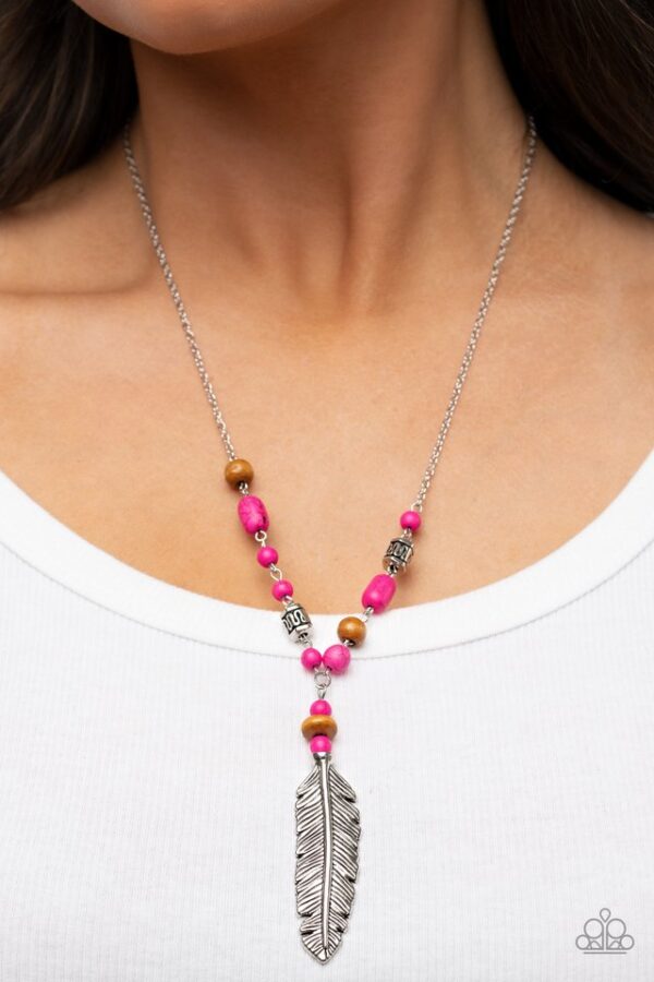 Paparazzi Necklace ~ Watch Me Fly - Pink