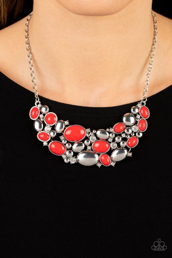 Paparazzi Necklace ~ Contemporary Calamity - Red