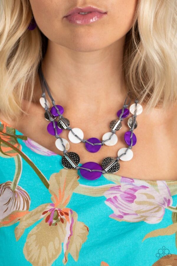 Paparazzi Necklace ~ Barefoot Beaches - Purple