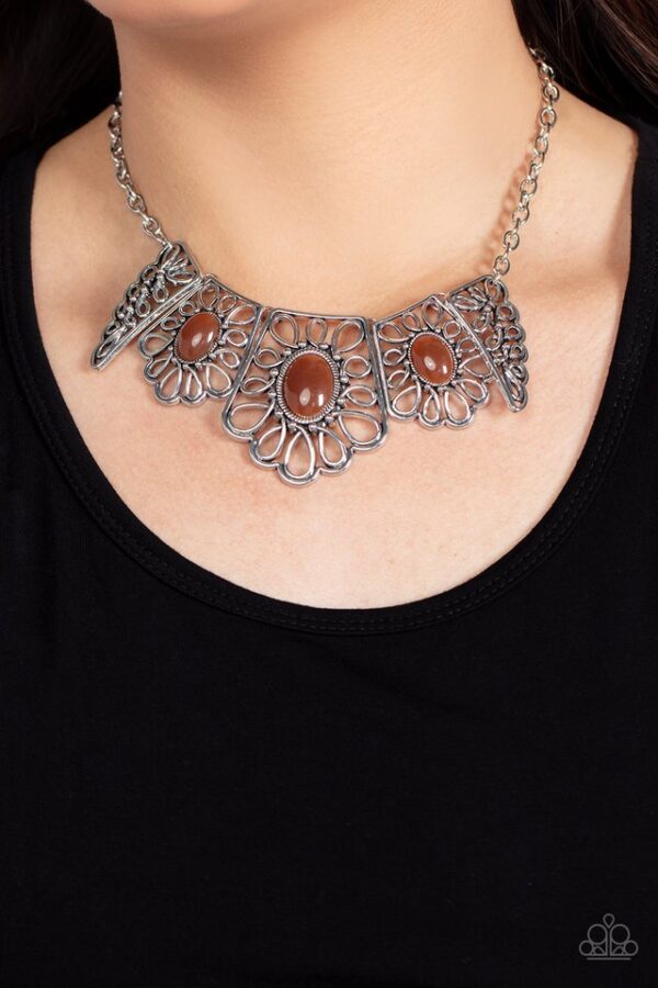 Paparazzi Necklace ~ Glimmering Groves - Brown