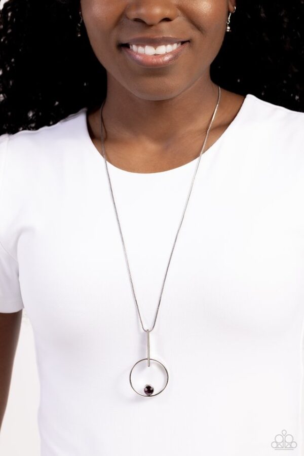 Paparazzi Necklace ~ Hooped Theory - Purple