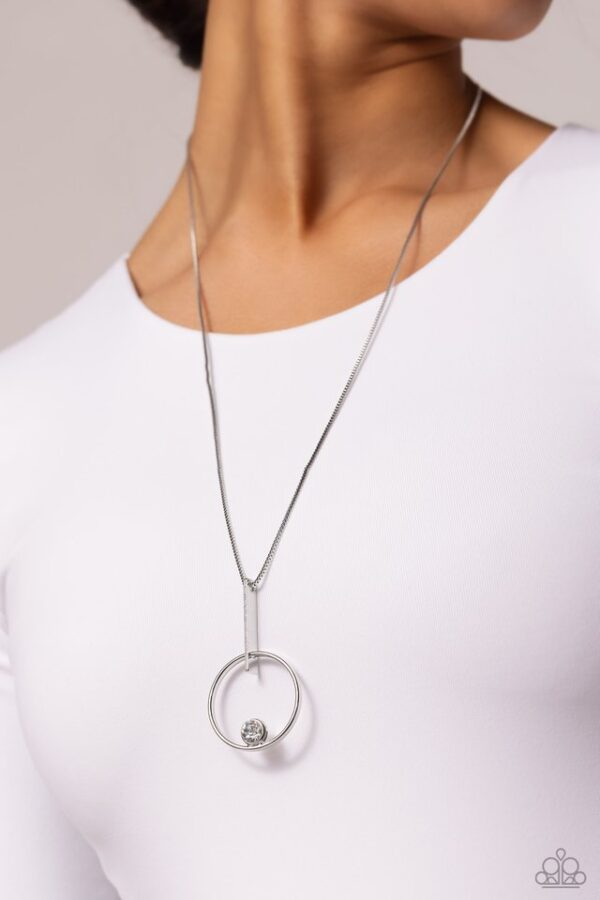 Paparazzi Necklace ~ Hooped Theory - White