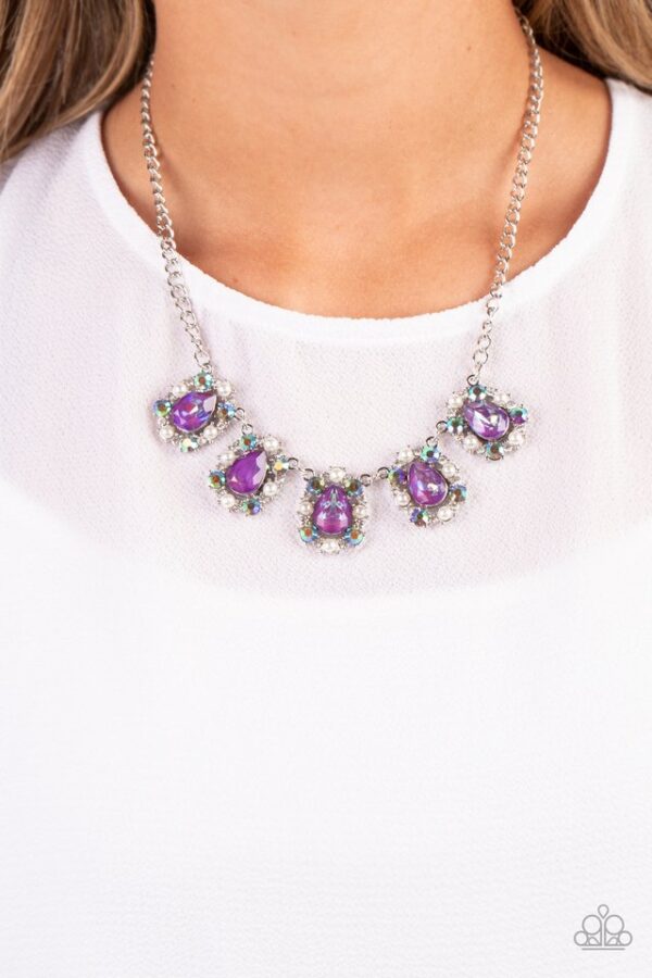 Paparazzi Necklace ~ Pearly Pond - Purple