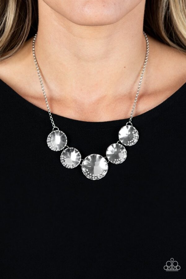 Paparazzi Necklace ~ Swanky Shimmer - White