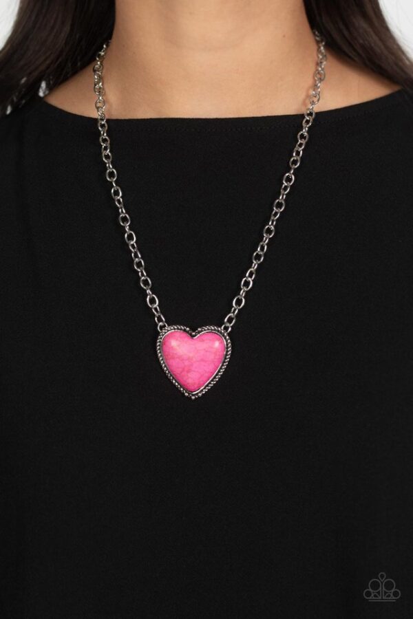 Paparazzi Necklace ~ Authentic Admirer - Pink