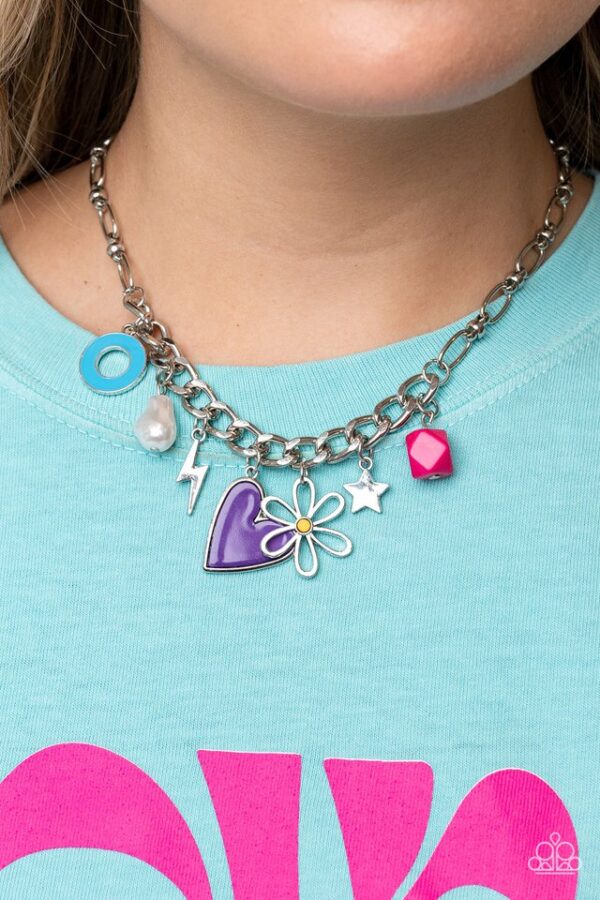 Paparazzi Necklace ~ Living in CHARM-ony - Purple