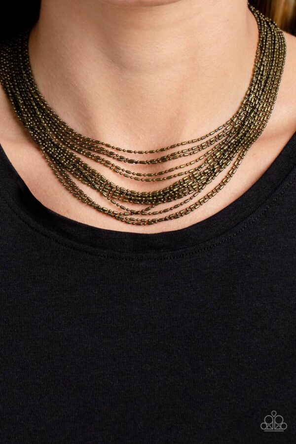 Paparazzi Necklace ~ Cascading Chains - Brass