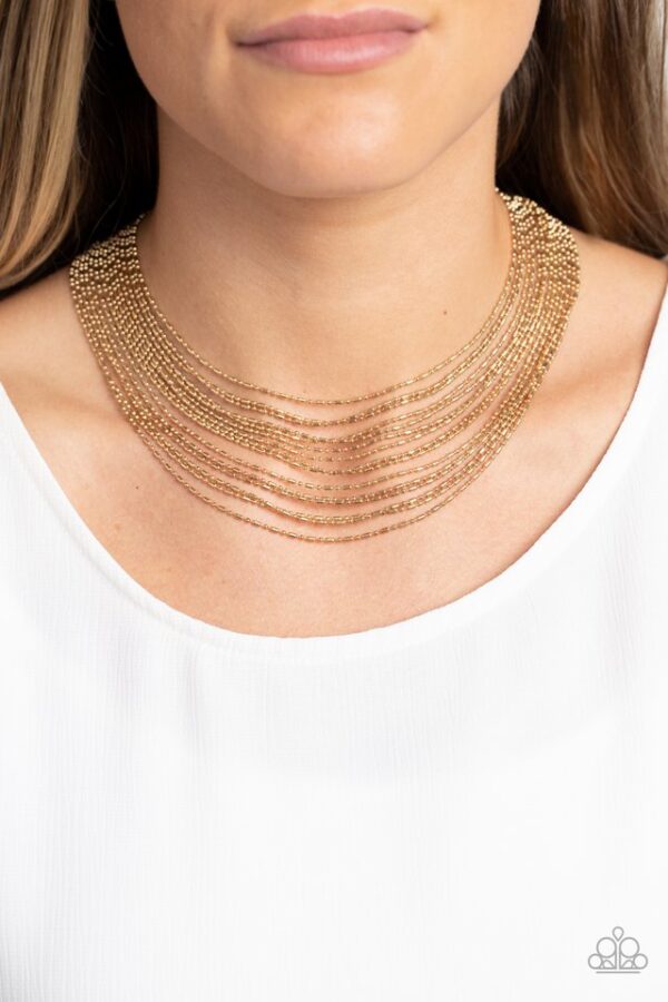 Paparazzi Necklace ~ Cascading Chains - Gold