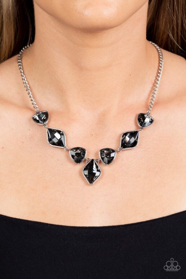 Paparazzi Necklace ~ Glittering Geometrics - Silver