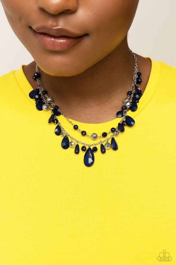 Paparazzi Necklace ~ Flirty Flood - Blue