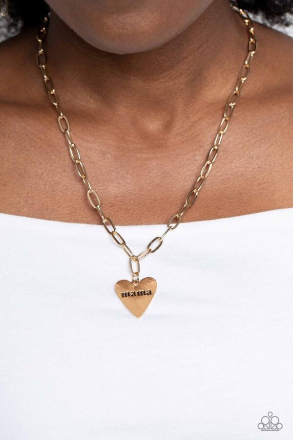 Paparazzi Necklace ~ Mama Cant Buy You Love - Gold