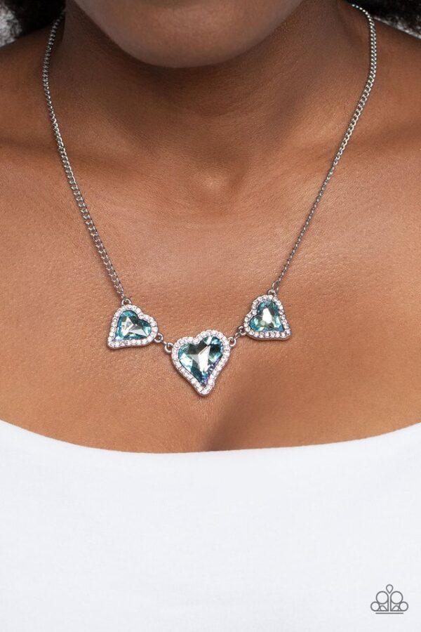 Paparazzi Necklace ~ State of the HEART - Blue