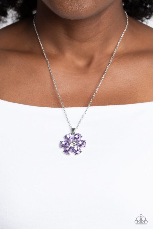 Paparazzi Necklace ~ Fancy Flower Girl - Purple