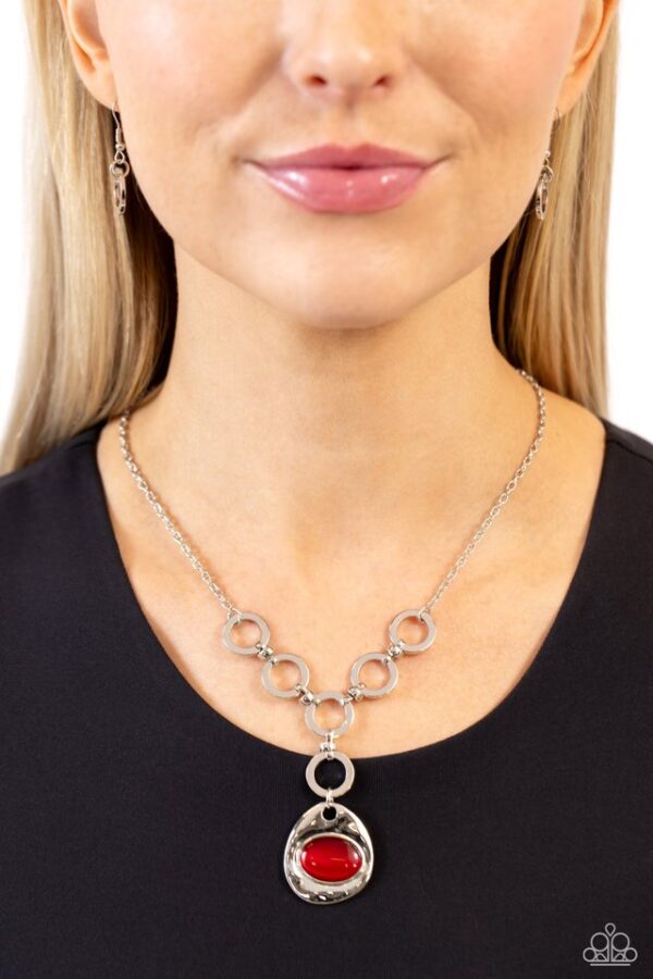 Paparazzi Necklace ~ Get OVAL It - Red