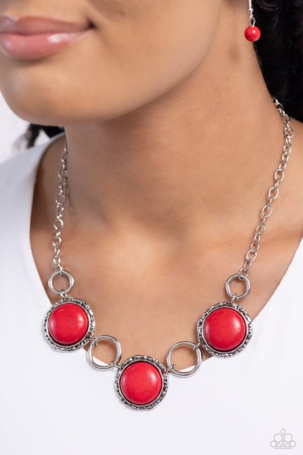 Paparazzi Necklace ~ Saharan Scope - Red