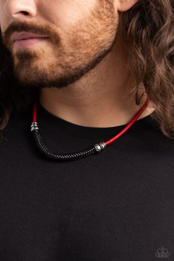 Paparazzi Necklace ~ Corded Chivalry - Red