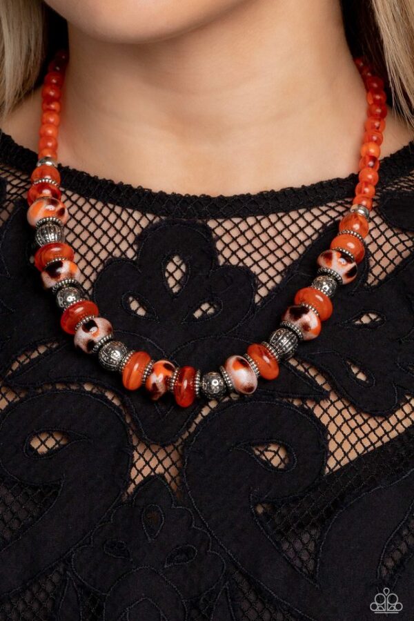 Paparazzi Necklace ~ Warped Whimsicality - Orange