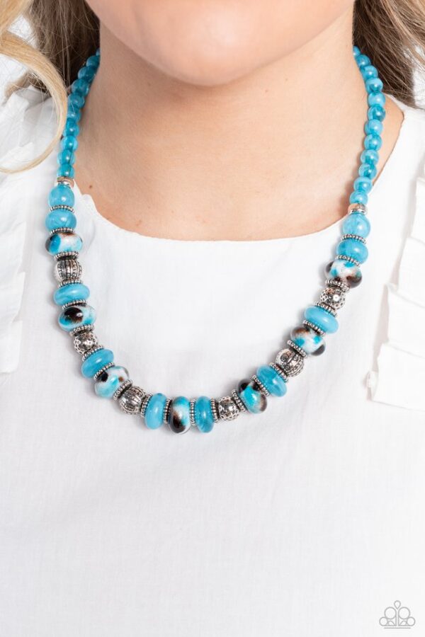 Paparazzi Necklace ~ Warped Whimsicality - Blue