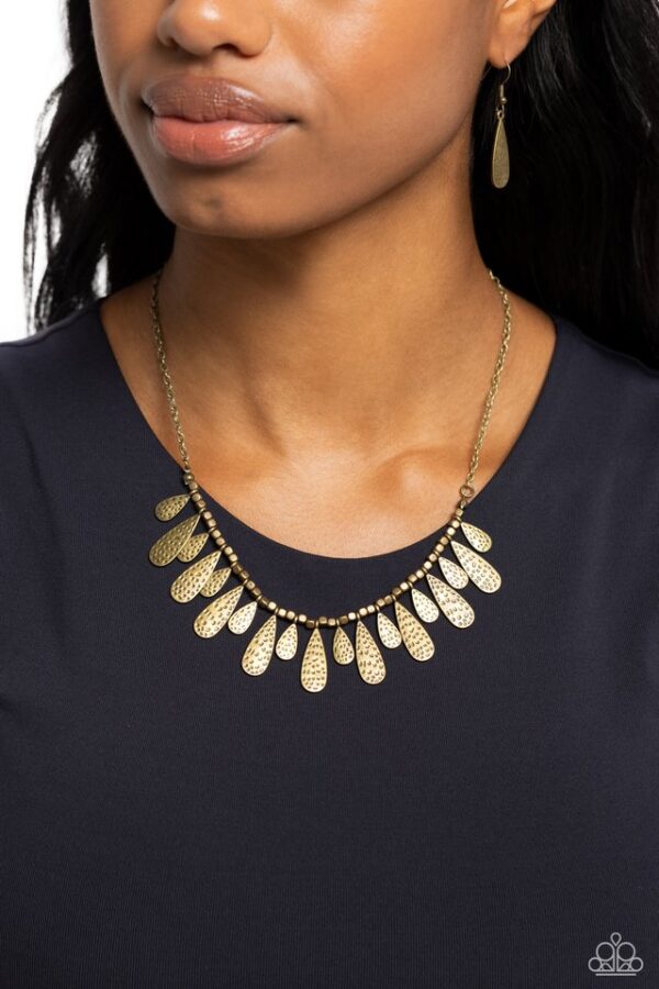 Paparazzi Necklace ~ Compelling Confetti - Brass