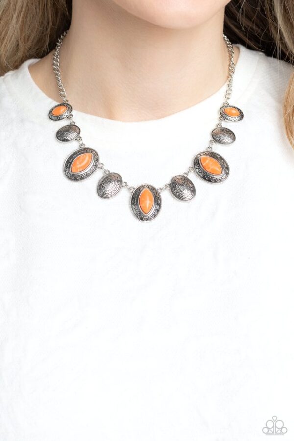 Paparazzi Necklace ~ Textured Trailblazer - Orange