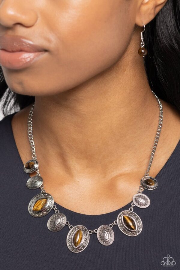 Paparazzi Necklace ~ Textured Trailblazer - Brown