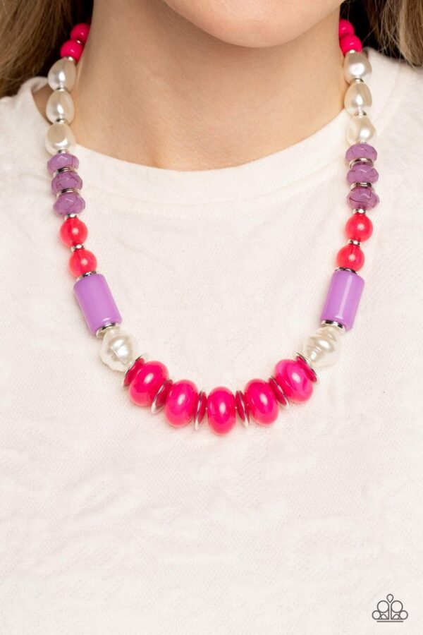 Paparazzi Necklace ~ A SHEEN Slate - Pink