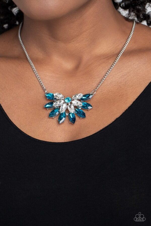 Paparazzi Necklace ~ Frosted Florescence - Blue