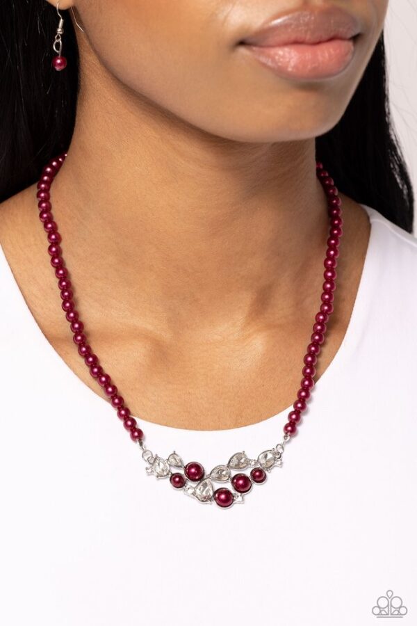 Paparazzi Necklace ~ Pampered Pearls - Red