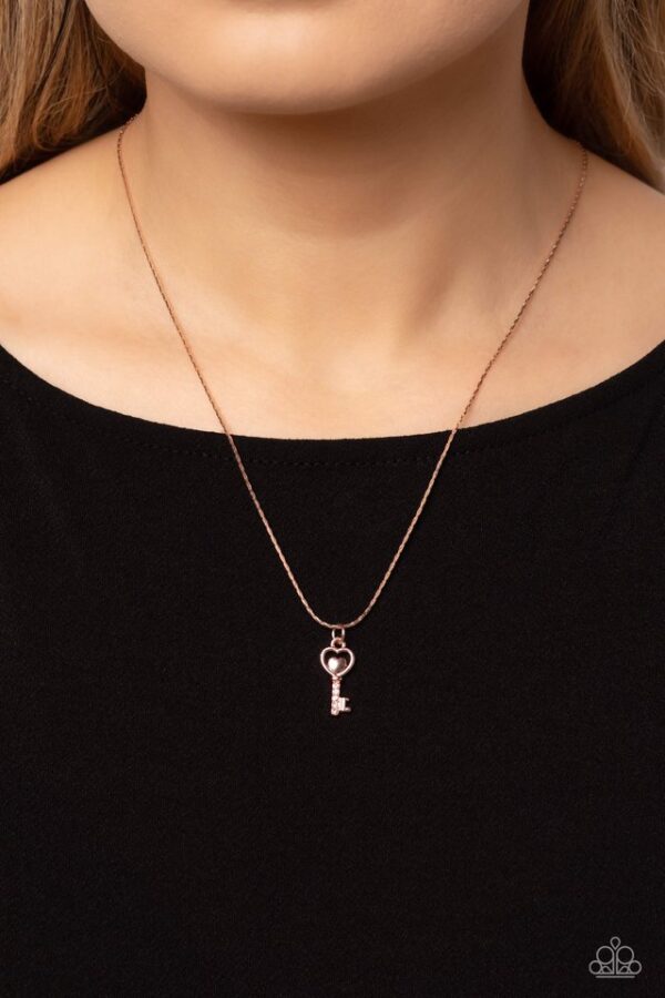 Paparazzi Necklace ~ LOVE-Locked - Rose Gold