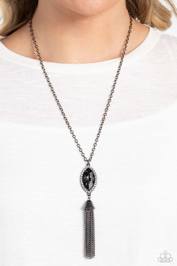 Paparazzi Necklace ~ Tassel Tabloid - Black