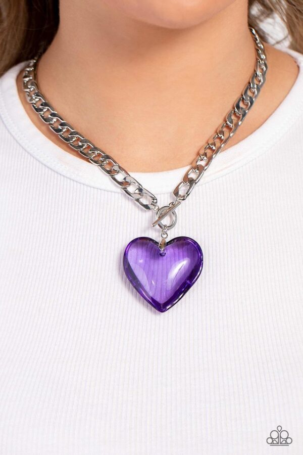 Paparazzi Necklace ~ GLASSY-Hero - Purple