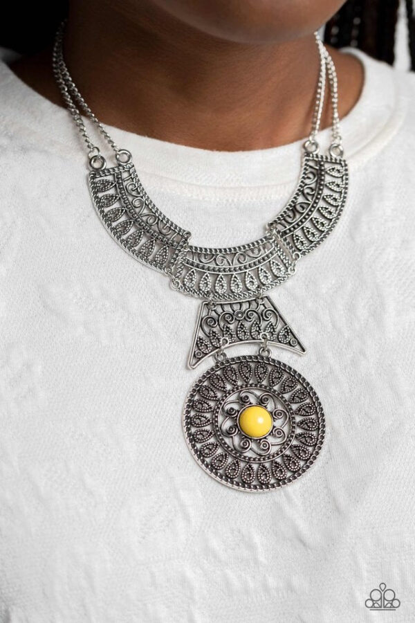 Paparazzi Necklace ~ Fetching Filigree - Yellow