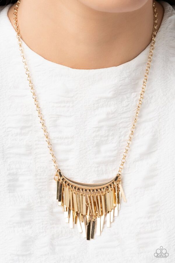 Paparazzi Necklace ~ Cue the Chandelier - Gold