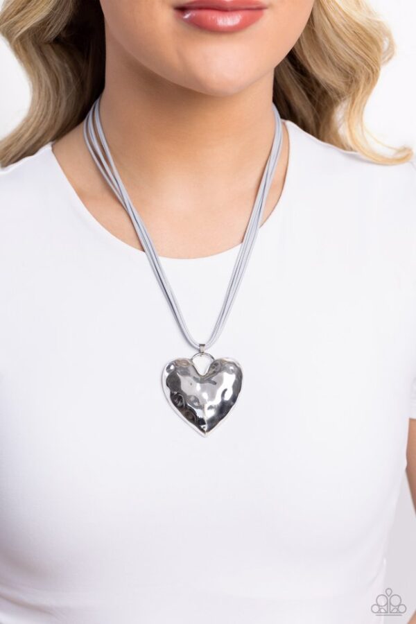 Paparazzi Necklace ~ Confident Courtship - Silver