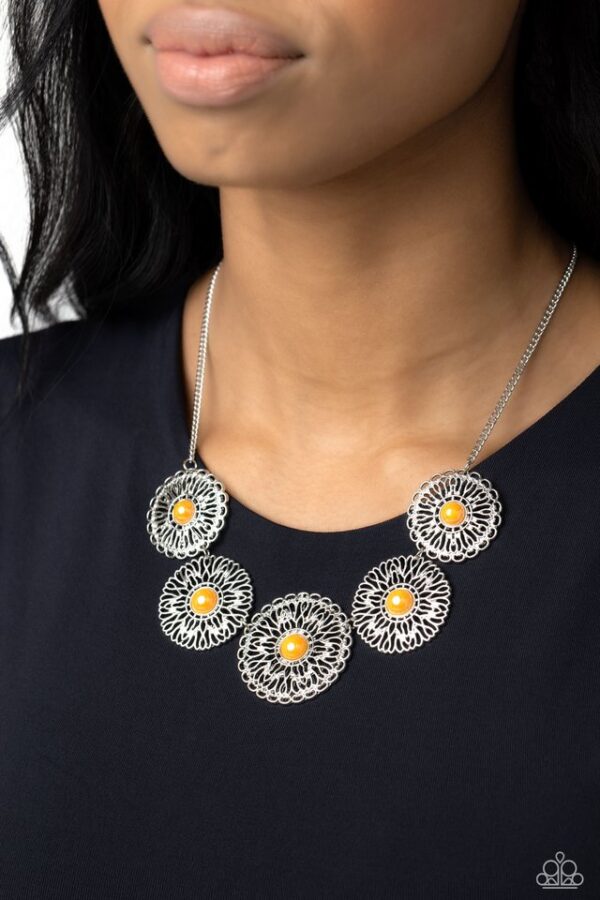 Paparazzi Necklace ~ Chrysanthemum Craze - Orange