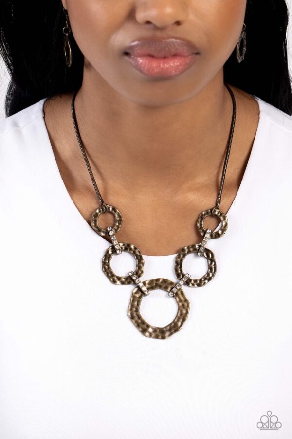 Paparazzi Necklace ~ Rounded Redux - Brass