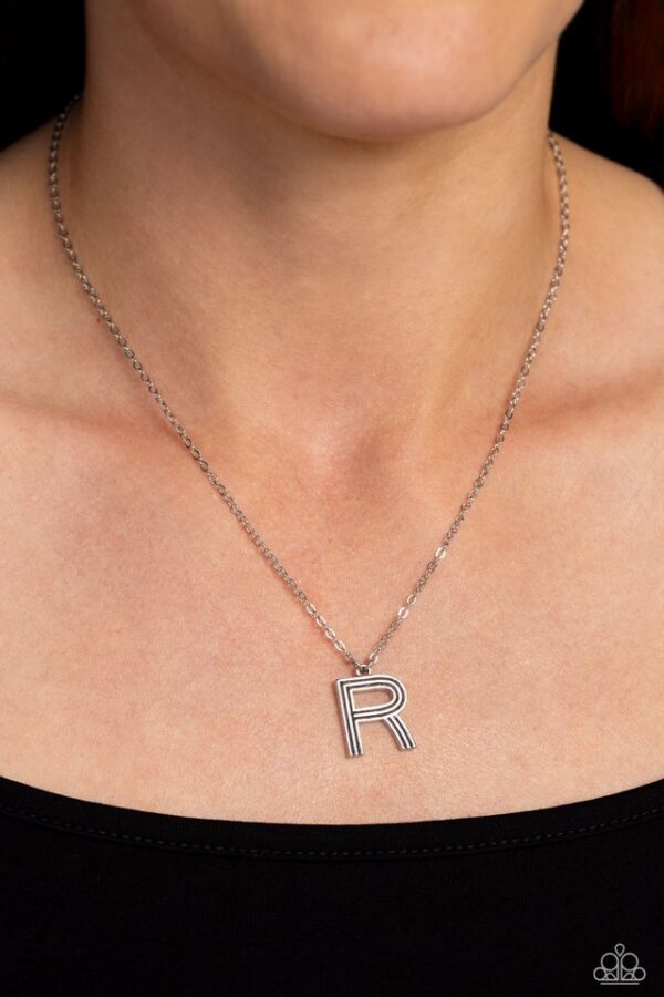 Paparazzi Necklace ~ Leave Your Initials - Silver - R