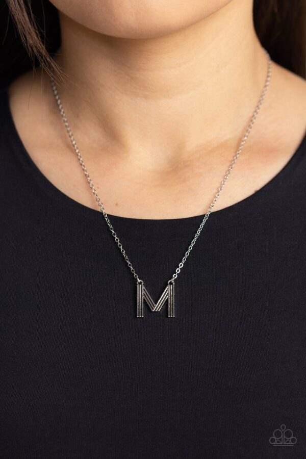 Paparazzi Necklace ~ Leave Your Initials - Silver - M