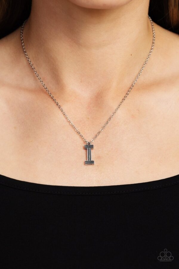 Paparazzi Necklace ~ Leave Your Initials - Silver - I